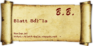 Blatt Béla névjegykártya