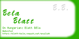 bela blatt business card