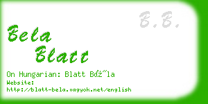 bela blatt business card